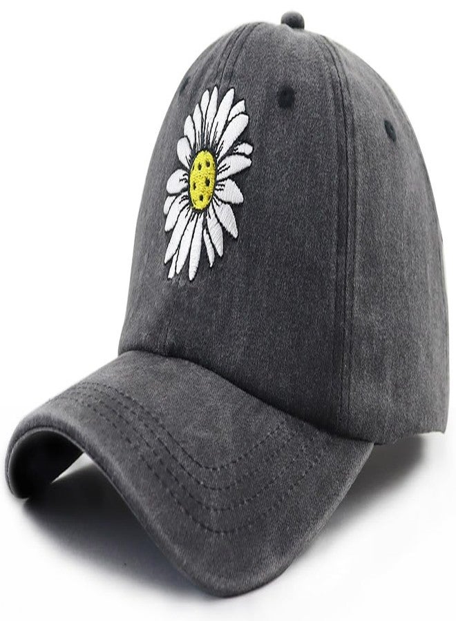 Wsaztulp Pickleball Gifts for Women, Pickle Ball Baseball Cap, Cute Daisy Woman Pickleball Hat, Christmas Mother's Day Birthday Accessories for Mom Mama Aunt Black - Image 3